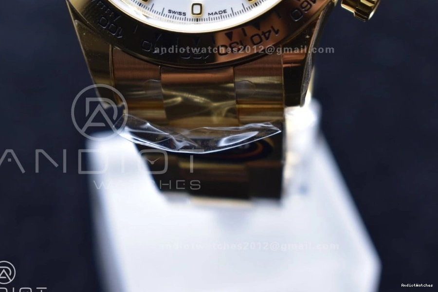 White OnTrend Best YG Daytona 743 Dial Bracelet 1:1 Edition BTF 116508 SA on 0106